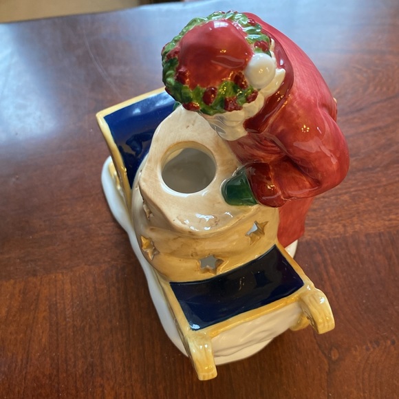 Vintage Traditional Santa with Sleigh Tea Light Candle Holder. Ceramic. - Picture 4 of 9